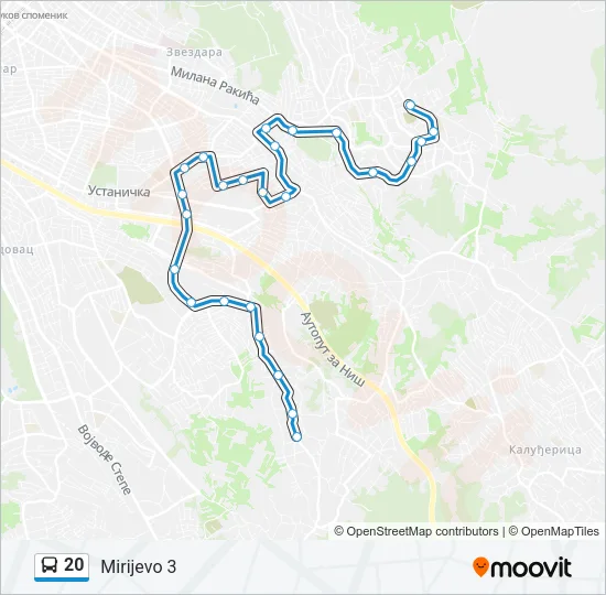 20 Bus Line Map