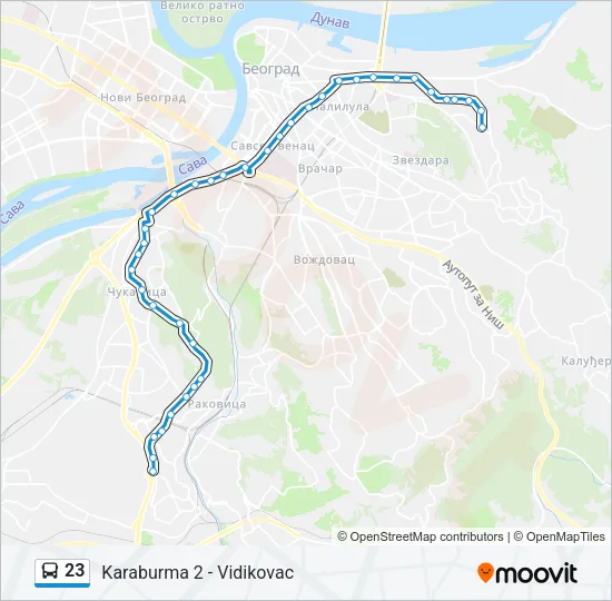 23 Bus Line Map
