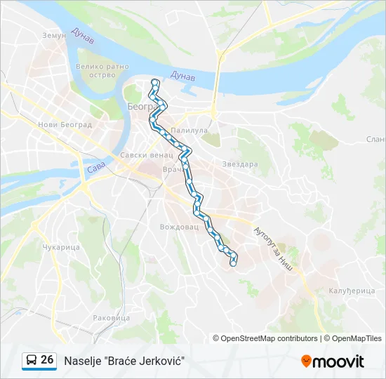 26 Bus Line Map