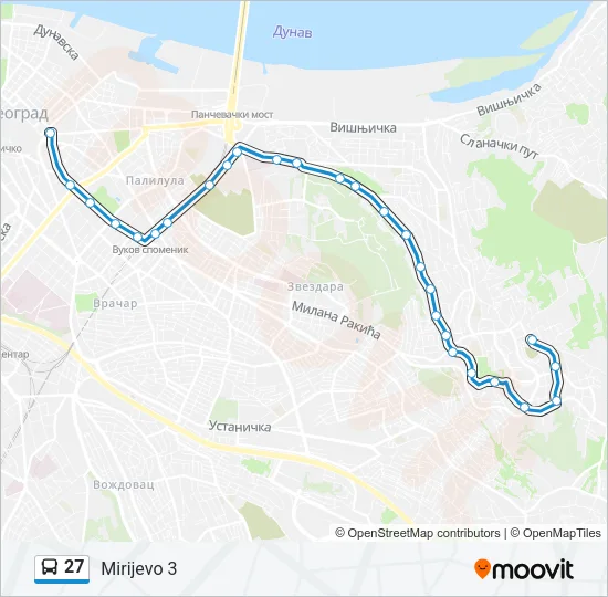 27 Bus Line Map