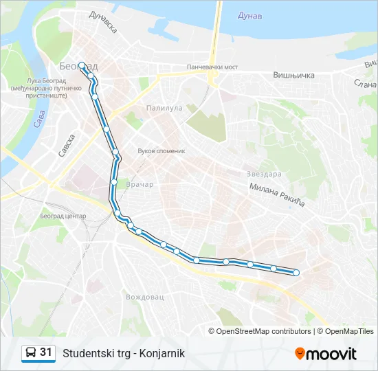 31 Bus Line Map