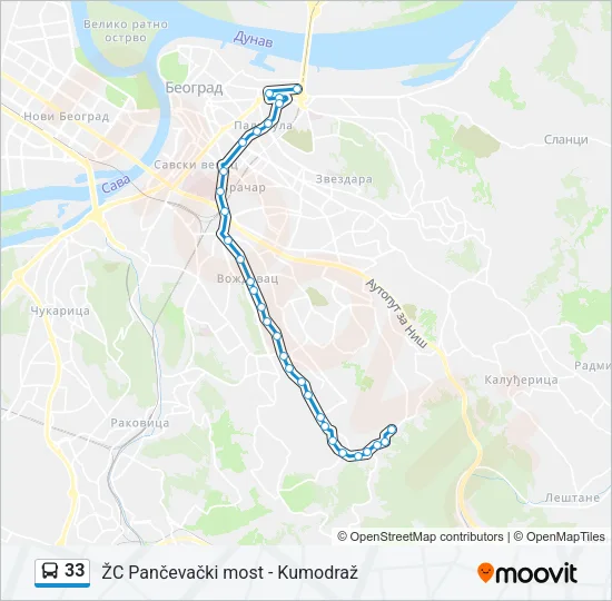 33 Bus Line Map