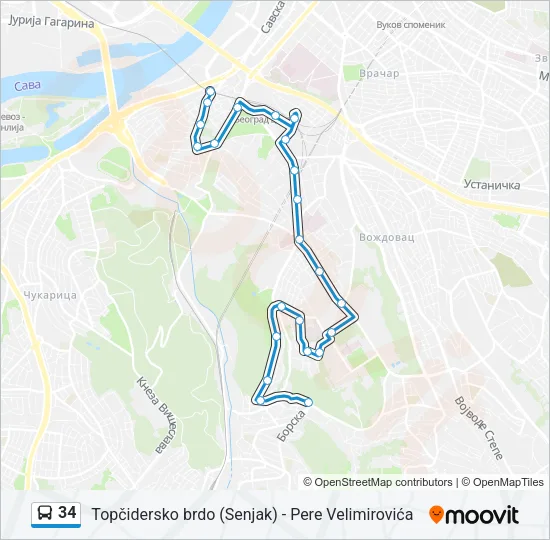 34 Bus Line Map
