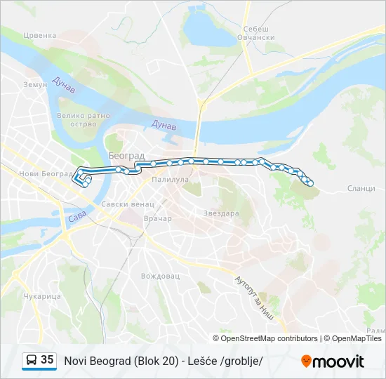 35 Bus Line Map
