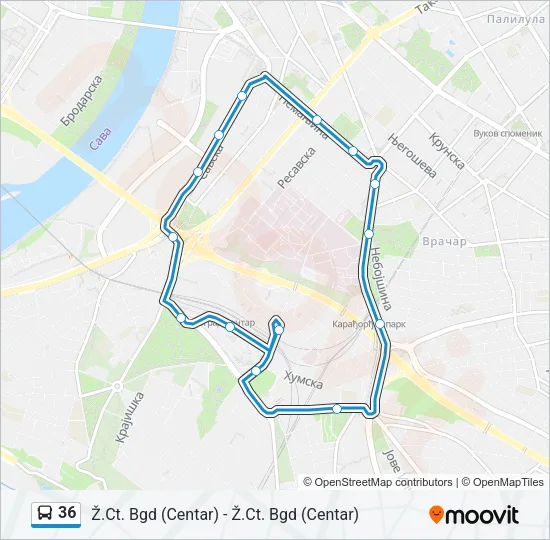 36 Bus Line Map