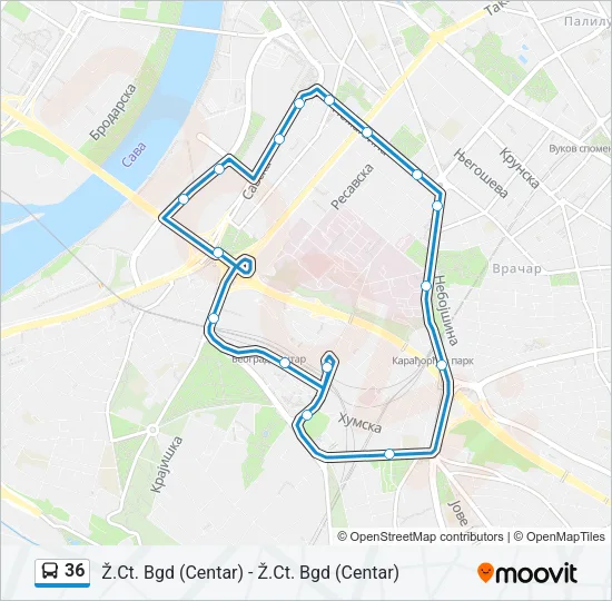 36 Bus Line Map