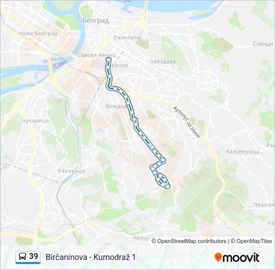 39 Bus Line Map