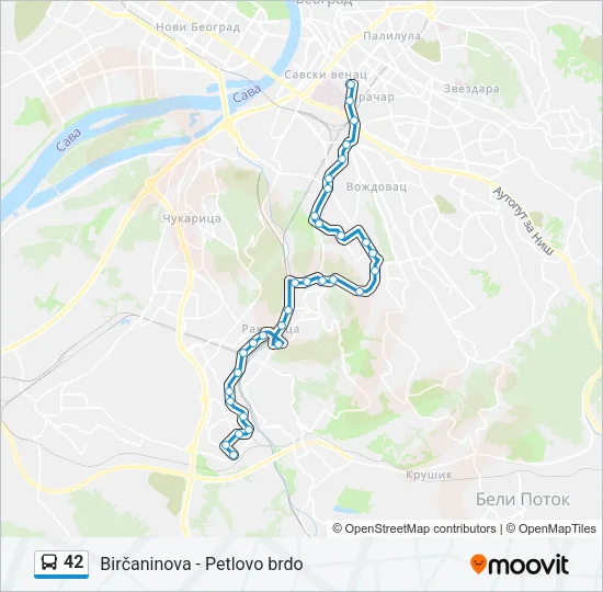 42 Bus Line Map
