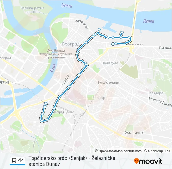 44 Bus Line Map