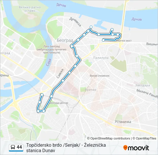 44 Bus Line Map