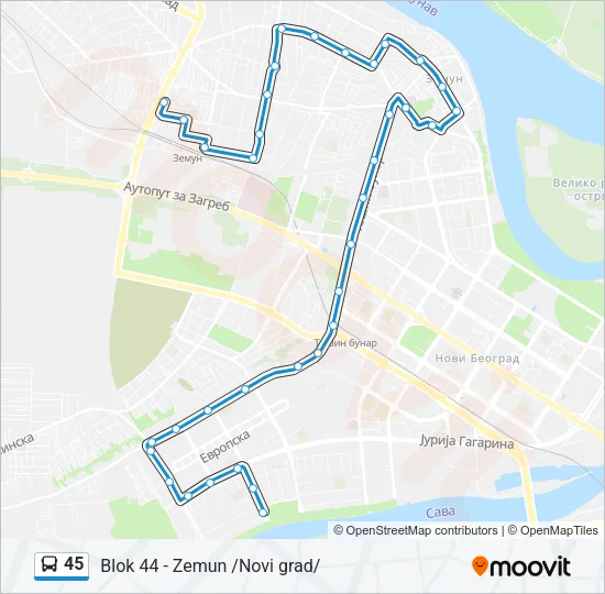 45 Bus Line Map