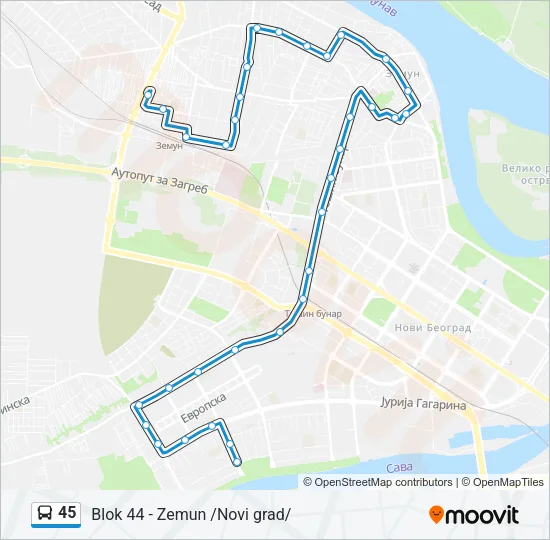 45 Bus Line Map