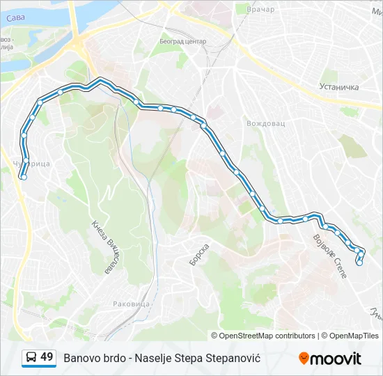 49 Bus Line Map