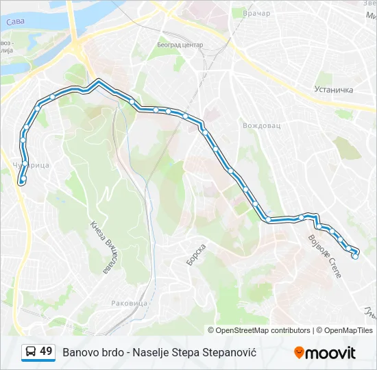 49 Bus Line Map