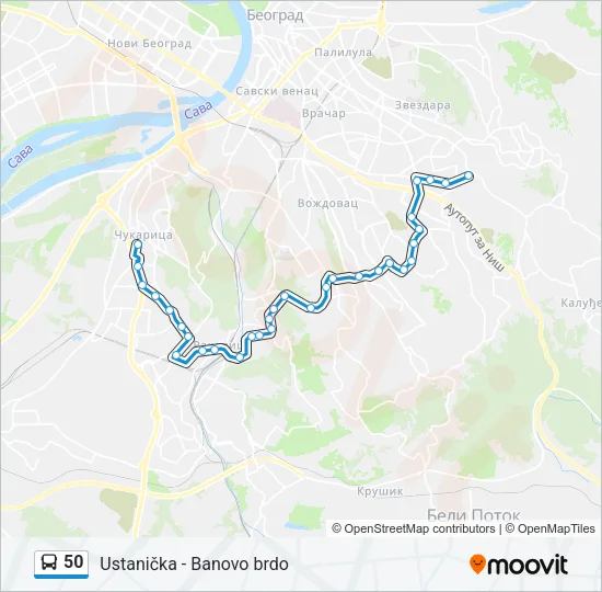50 Bus Line Map