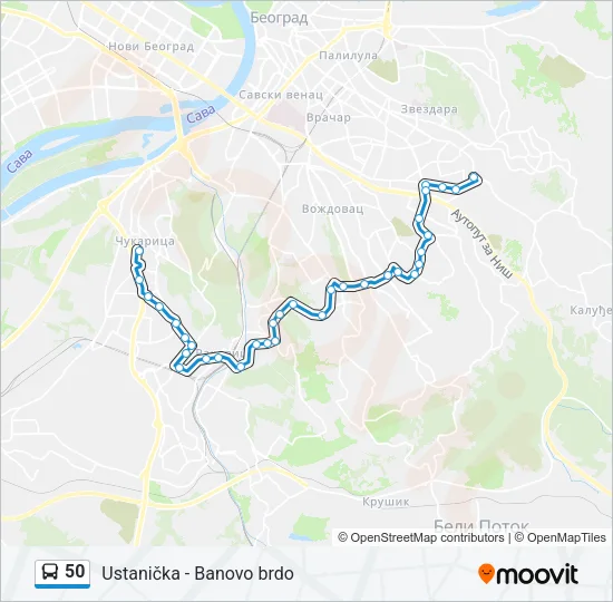50 Bus Line Map