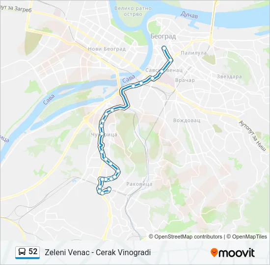 52 Bus Line Map