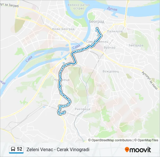 52 Bus Line Map