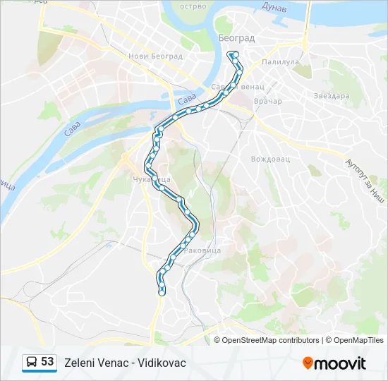 53 Bus Line Map