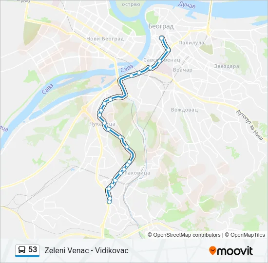 53 Bus Line Map
