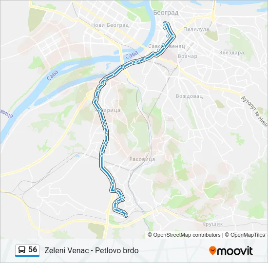 56 Bus Line Map
