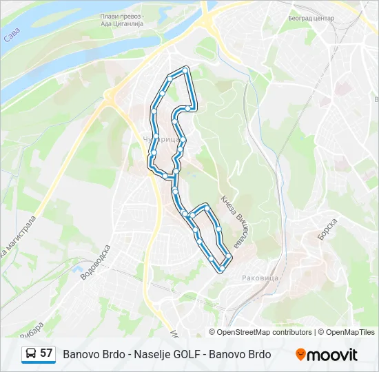 57 Bus Line Map