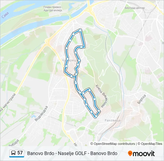 57 Bus Line Map