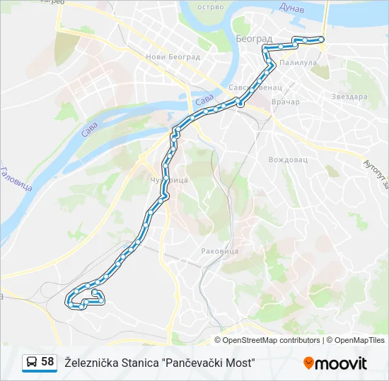 58 Bus Line Map