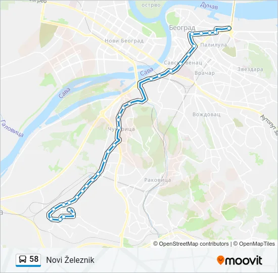 58 Bus Line Map