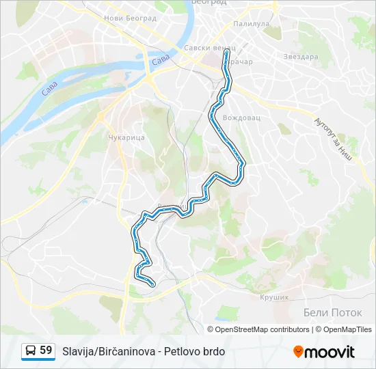 59 Bus Line Map