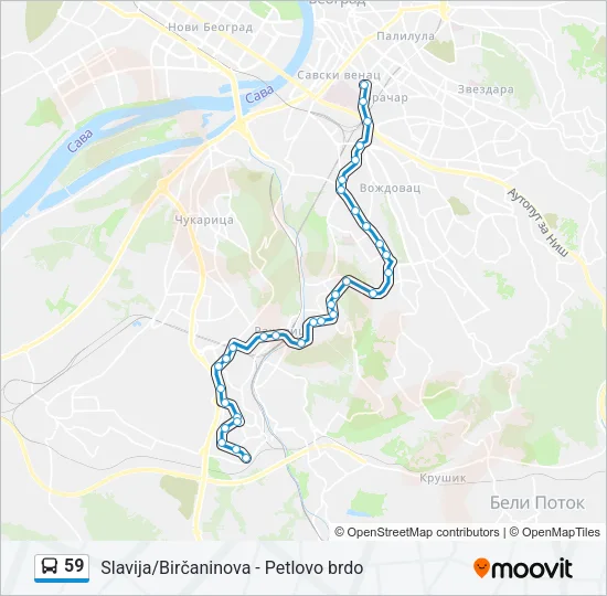 59 Bus Line Map