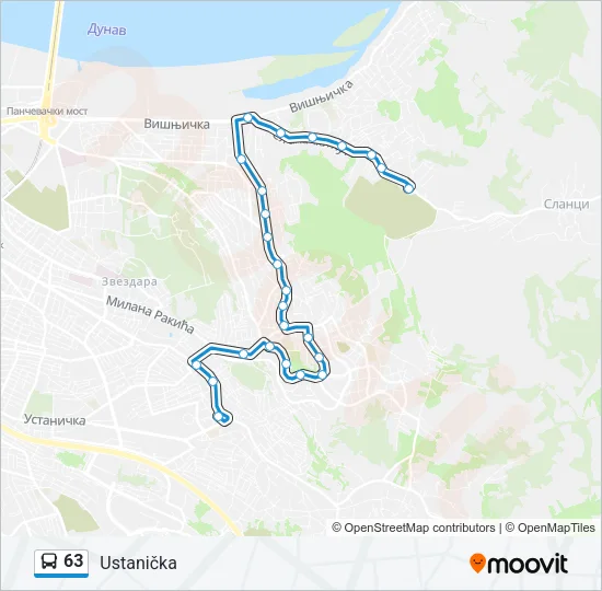 63 Bus Line Map