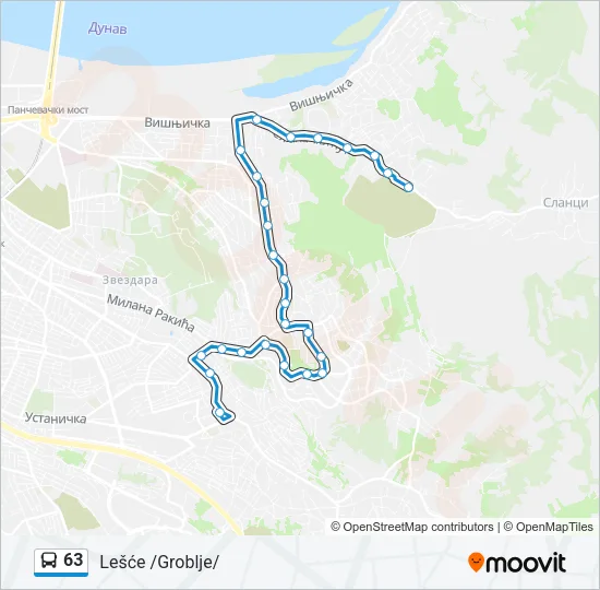 63 Bus Line Map