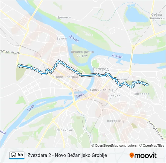 65 Bus Line Map