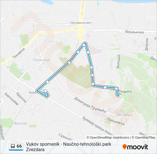 66 Bus Line Map