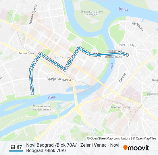 67 Bus Line Map
