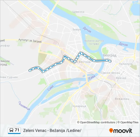71 Bus Line Map