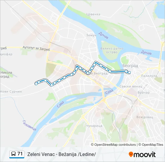 71 Bus Line Map