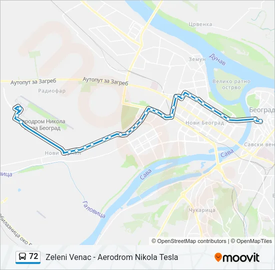 72 Bus Line Map