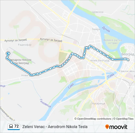 72 Bus Line Map