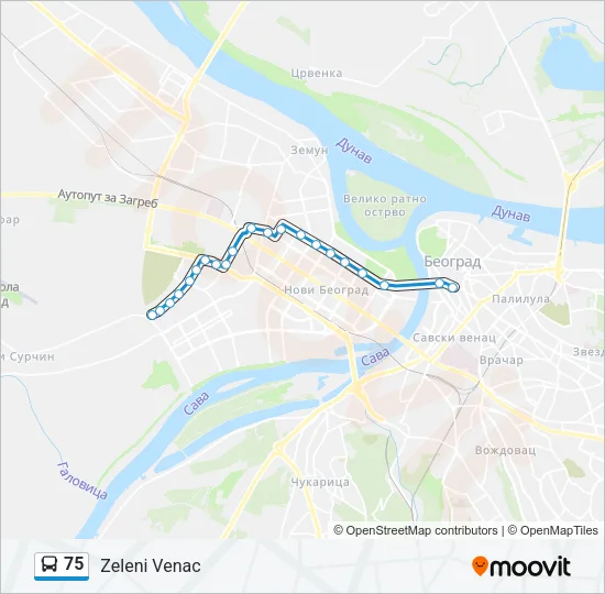 75 Bus Line Map