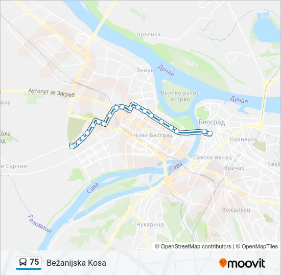 75 Bus Line Map