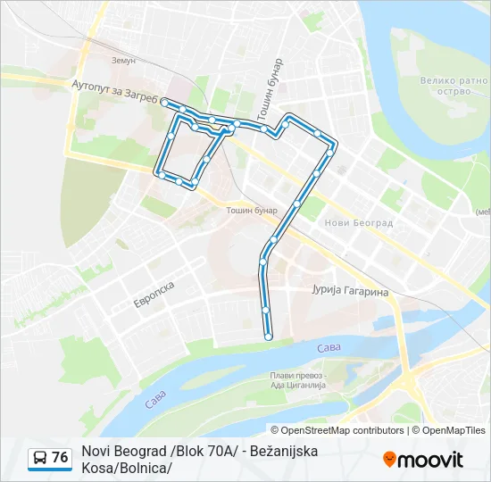 76 Bus Line Map