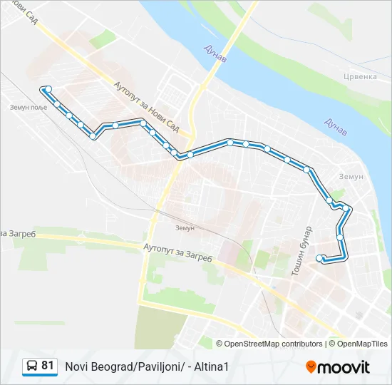 81 Bus Line Map