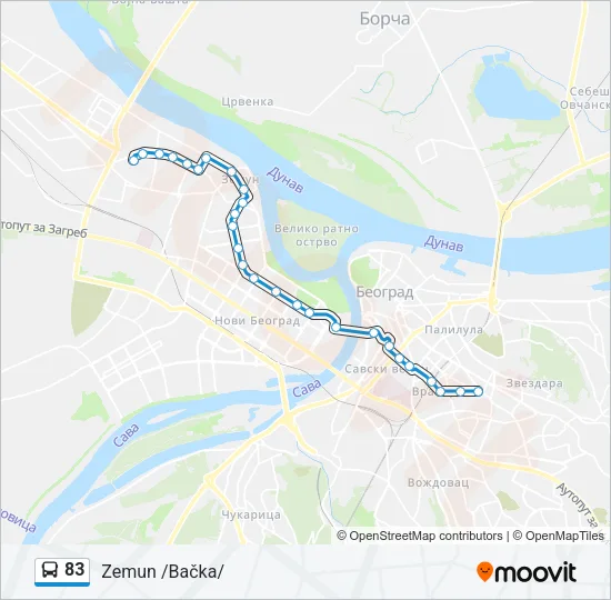 83 Bus Line Map