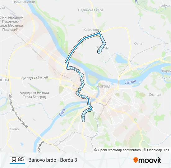85 Bus Line Map