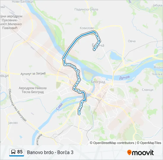 85 Bus Line Map