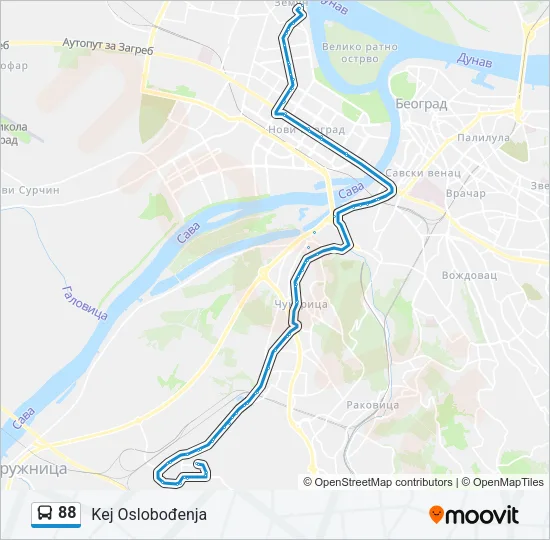 88 Bus Line Map