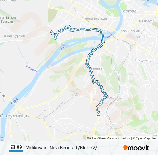 89 Bus Line Map