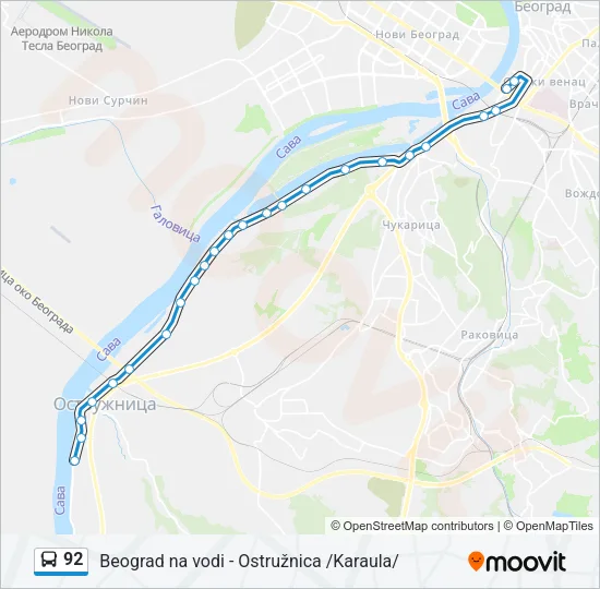 92 Bus Line Map